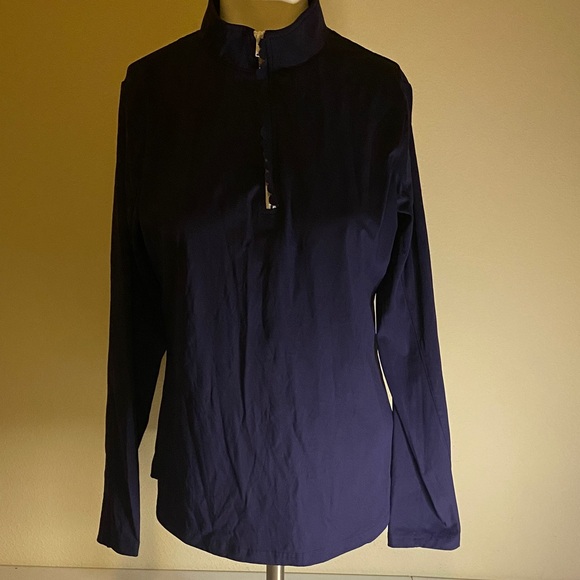 Smith & Quinn Chic Women's Blue High Collar Blouse Sz Med - Picture 2 of 13